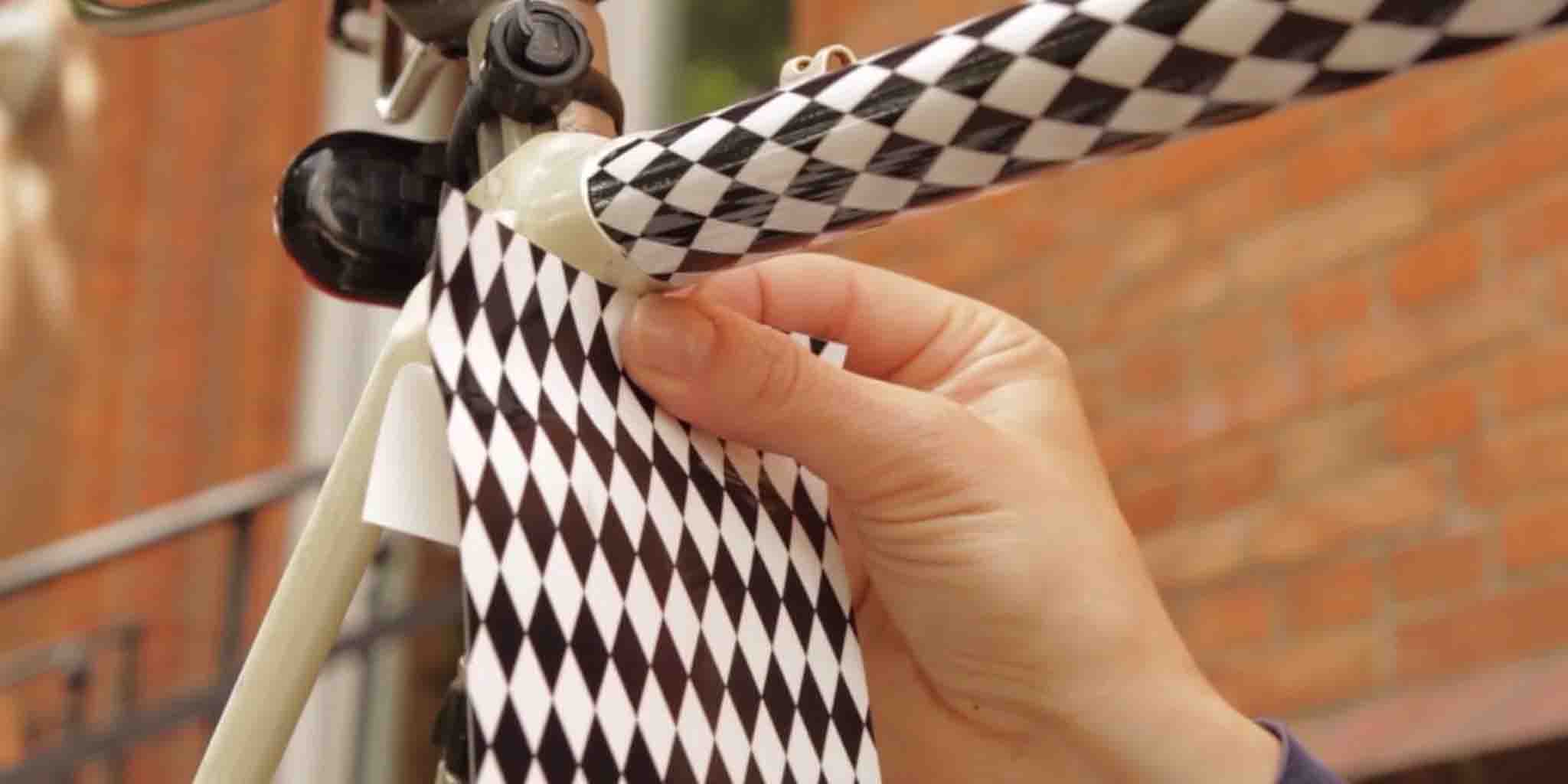 Fahrradfolie, Kleben, Koga Miyata, schwarz, weiss, Rauten