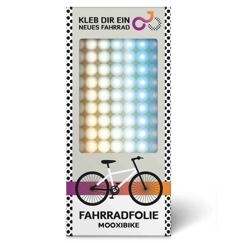 mooxibike-fahrradfolie-farbverlauf-regenbogen-fliessend-geometrisch-kugeln-verpackung