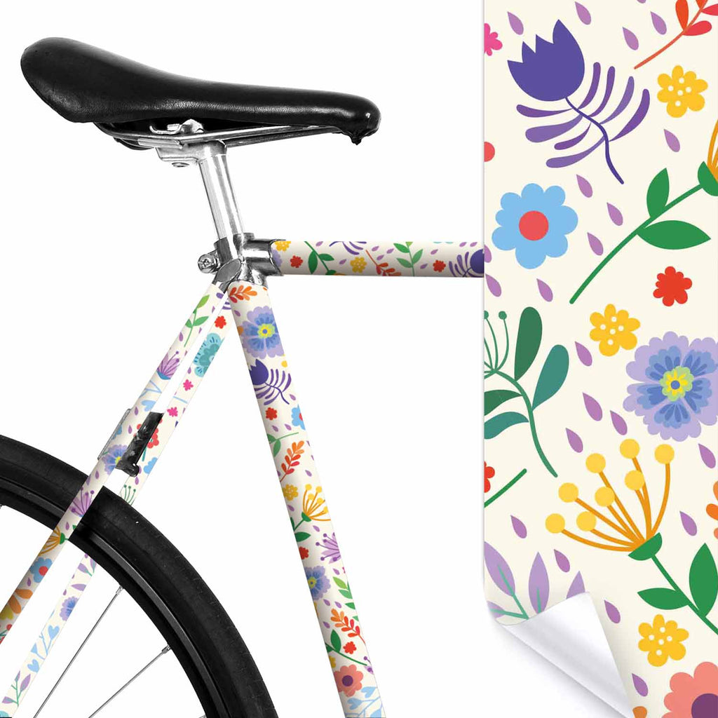    mooxibike-fahrradfolie-spring-flower-pastel-fruehling-blumen-beige-fahrrad-muster
