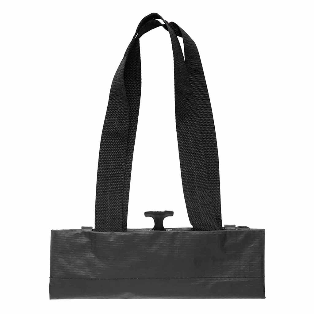 Detailansicht der Befestigungsschienen der Bikezac 2.1 Gepäckträgertasche.