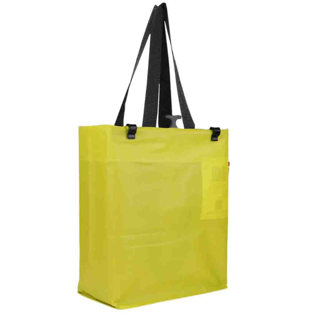 COBAG Bikezac 2.1 Fahrrad-Einkaufstasche in Gelb aus recyceltem Material.