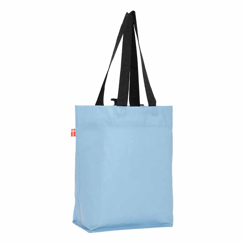 COBAG Bikezac 2.1 Fahrrad-Einkaufstasche in Hellblau aus recyceltem Material.