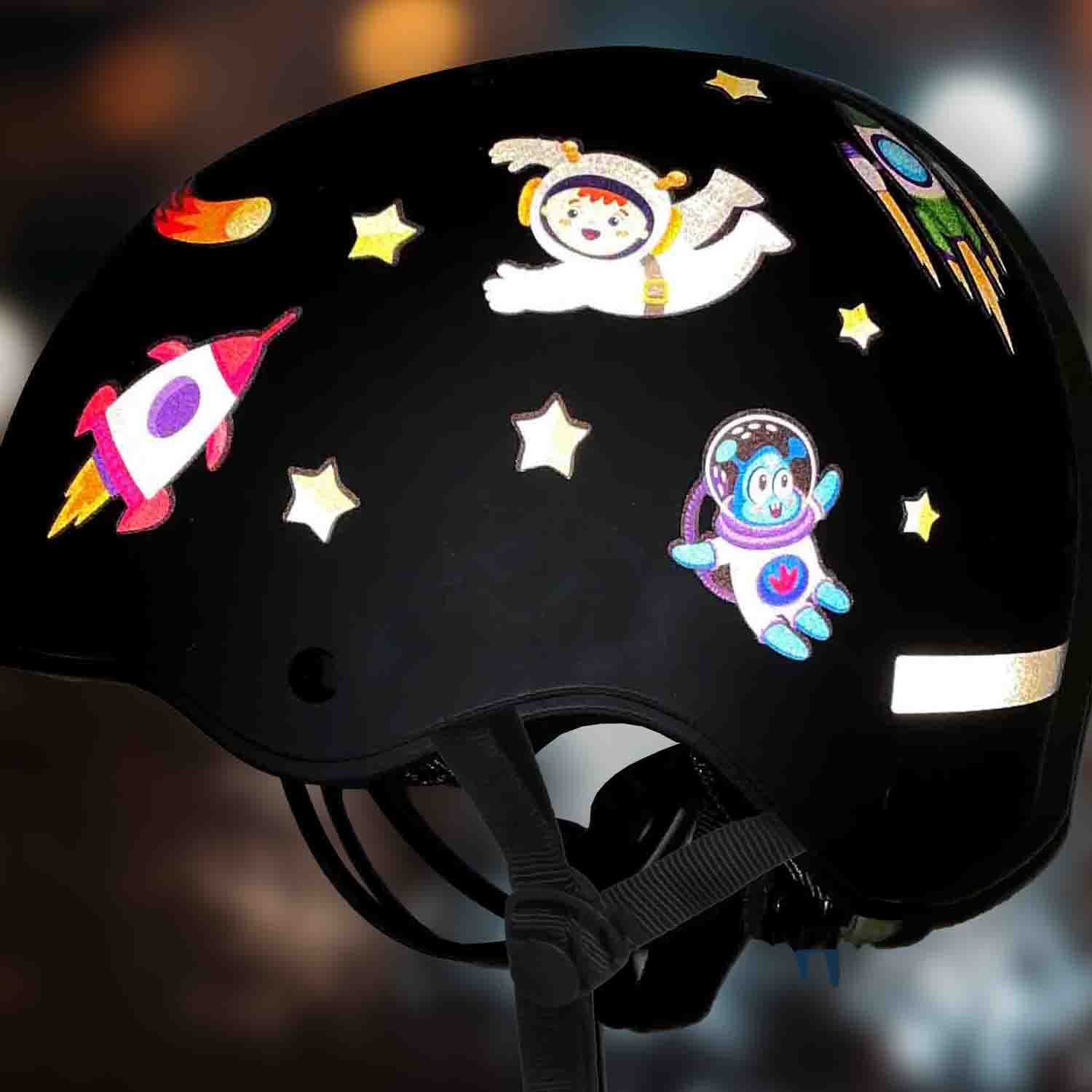 mooxibike-fahrrad-helm-sticker-reflektierend-astronaut-rakete-alien-sterne